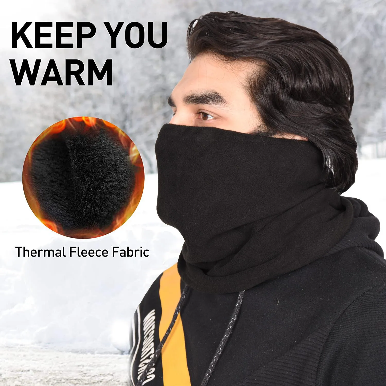 Unisex Fleece Neck Warmer Black