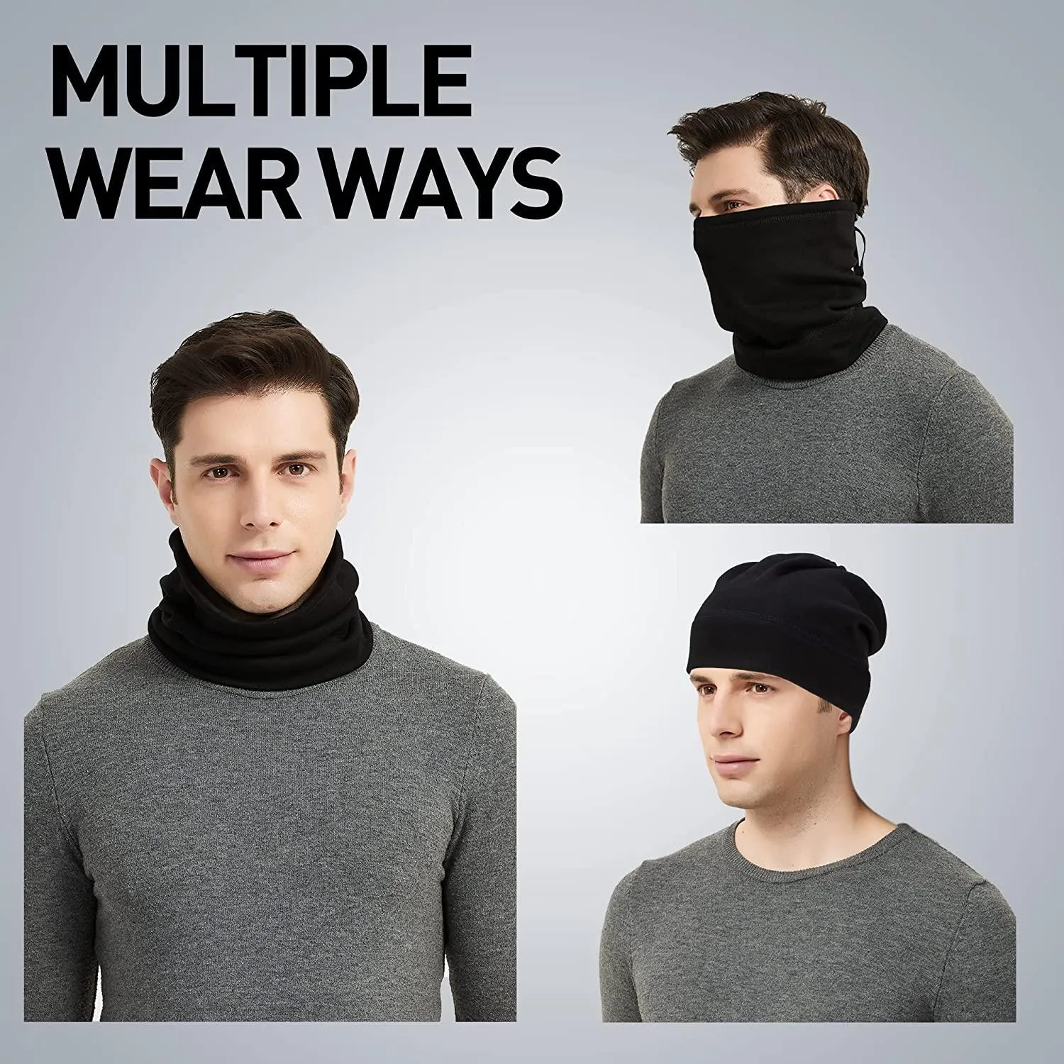 Unisex Fleece Neck Warmer Black