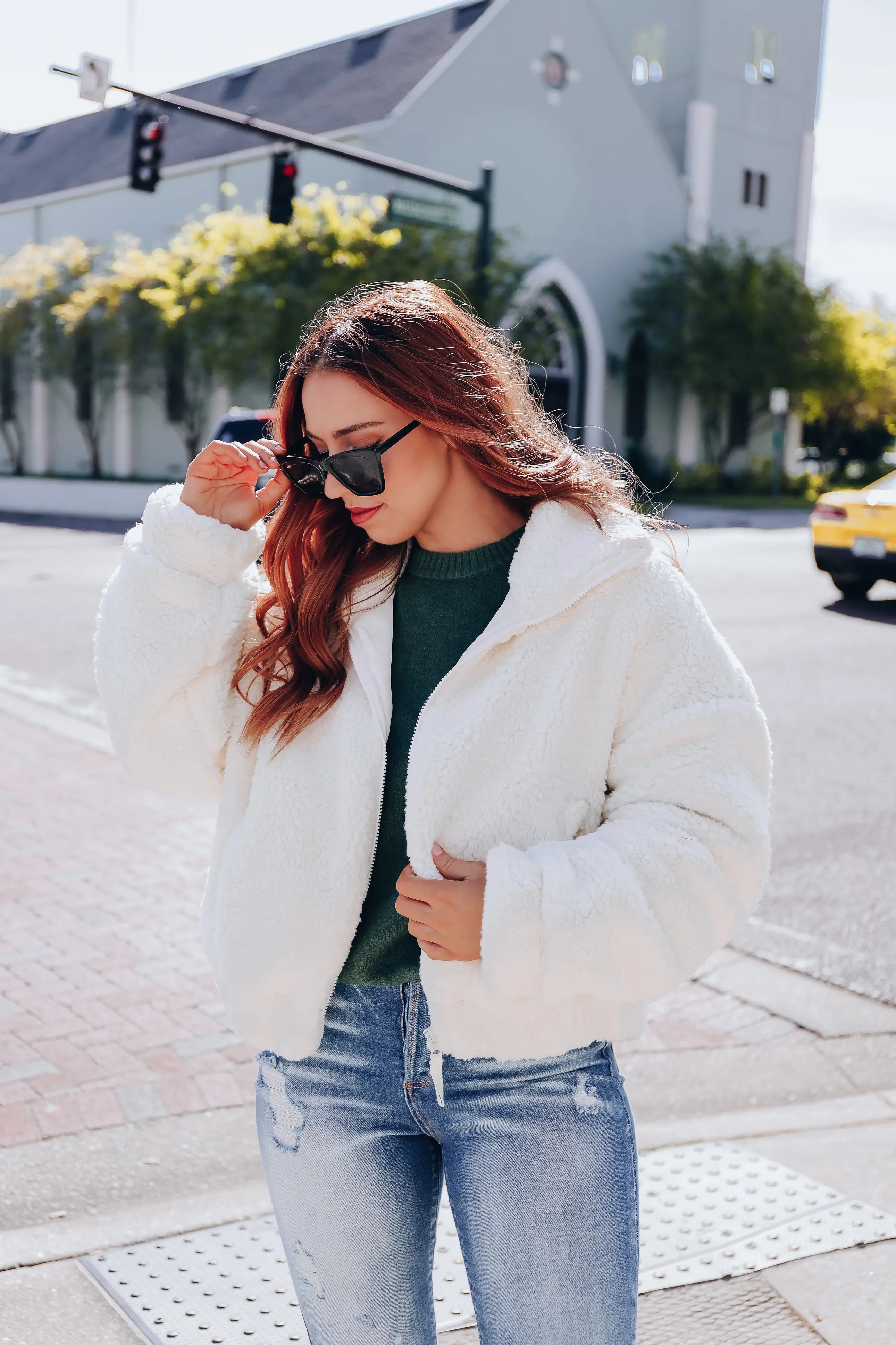 Uptown Moments Sherpa Jacket - Cream