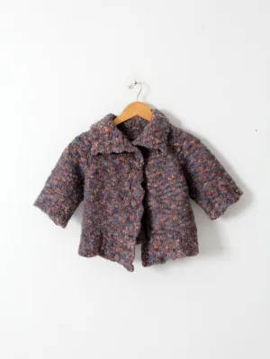 vintage crop wool cardigan