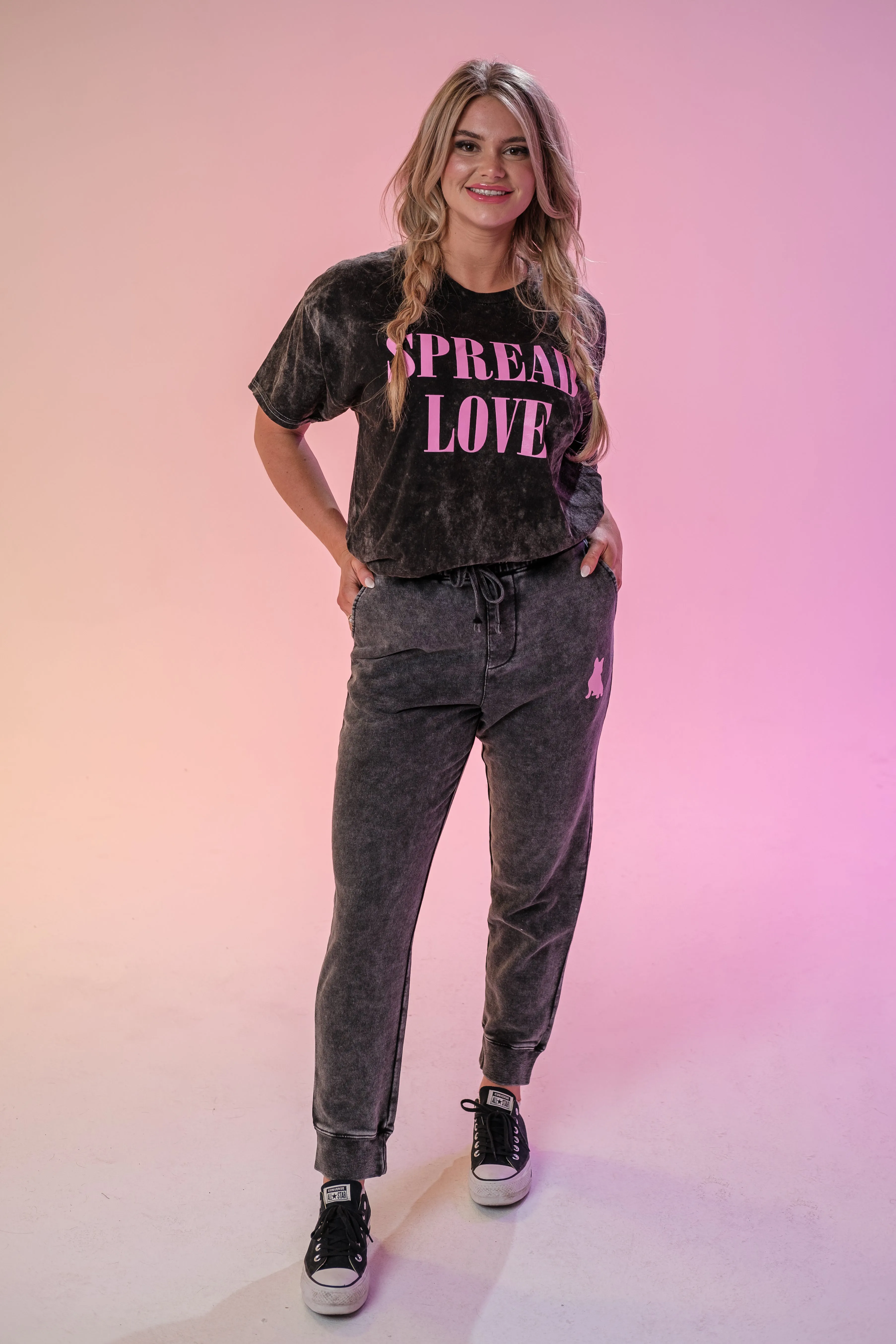 Vintage Mineral Wash Spread Love Sweatpants