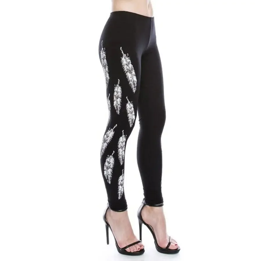 Vocal Women's Feather Print Leggings