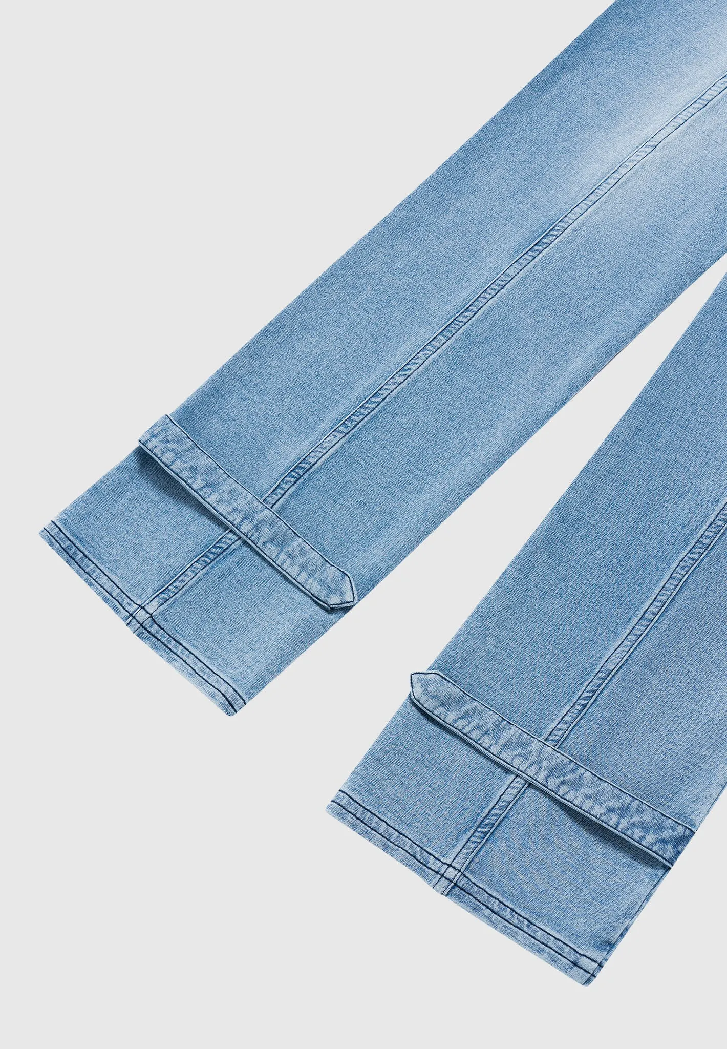 Washed Denim Jersey Joggers - Mid Blue