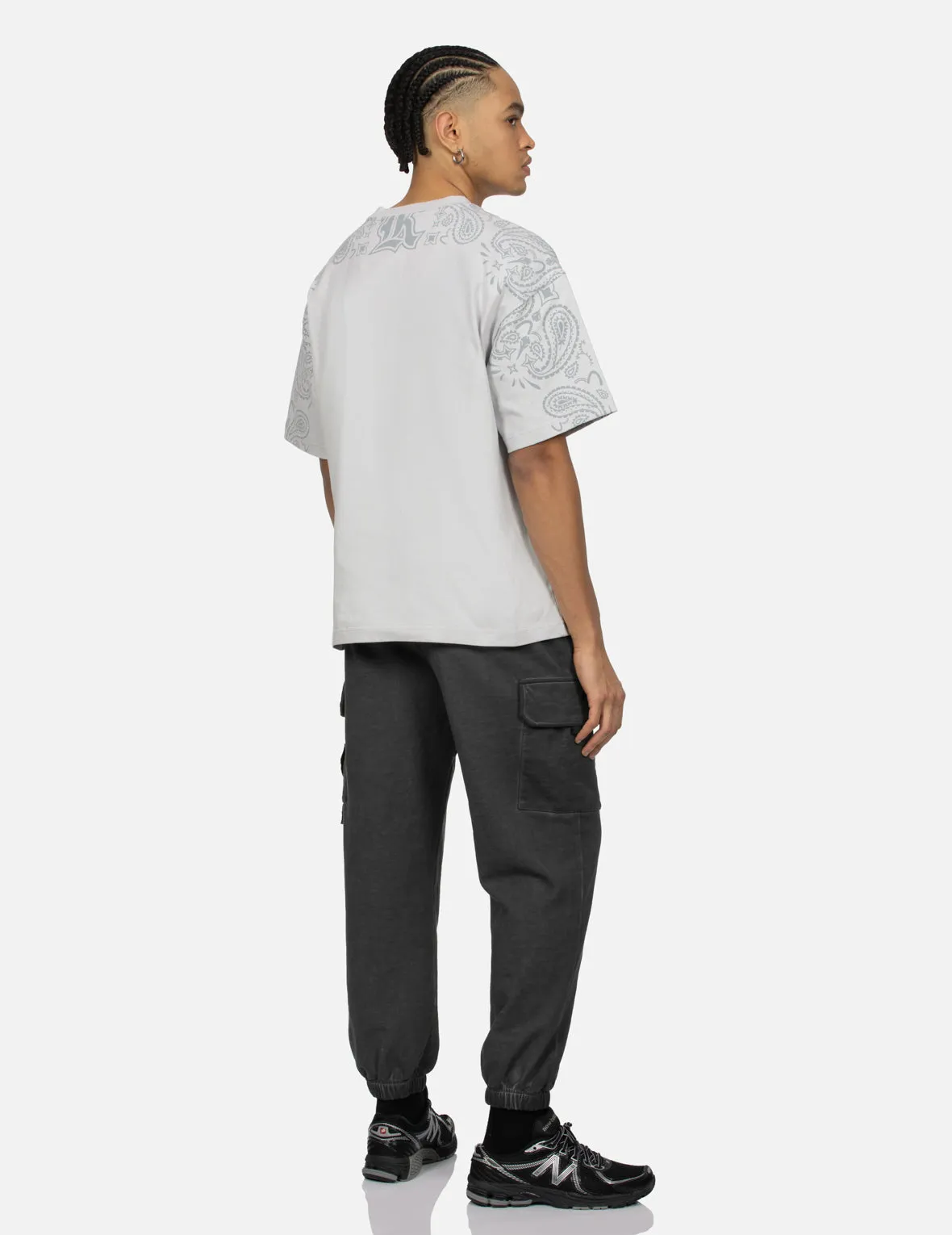 Washed Texture Multi-Pocket Relax Fit Sweatpants