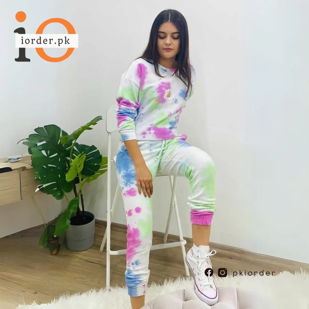 White Tie Dye Loungewear Set