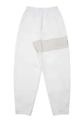 White Unisex Badge Sweatpants