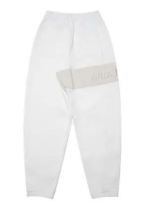 White Unisex Badge Sweatpants