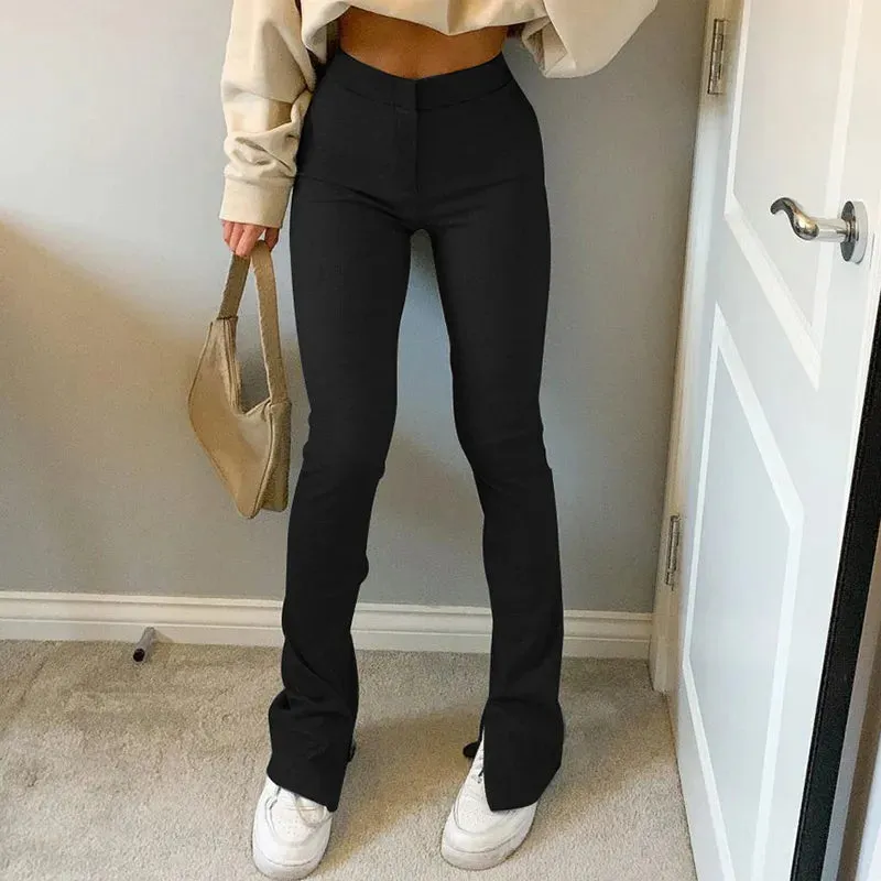 Women Fashion Split Flare Pants