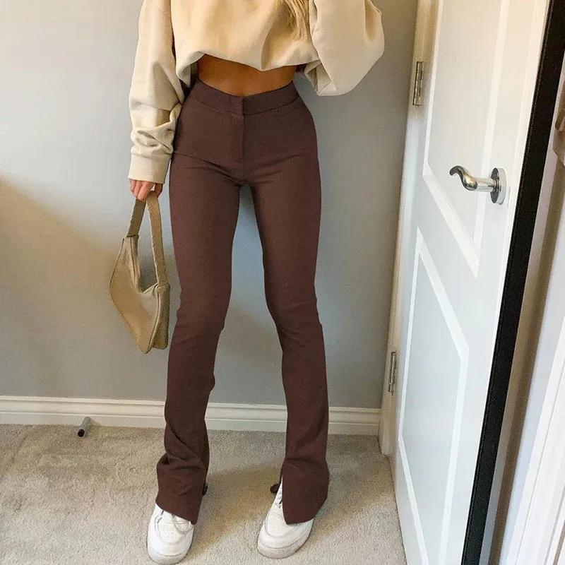 Women Fashion Split Flare Pants