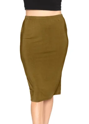 Women’s Comfortable Soft Stretch MIDI Skirt