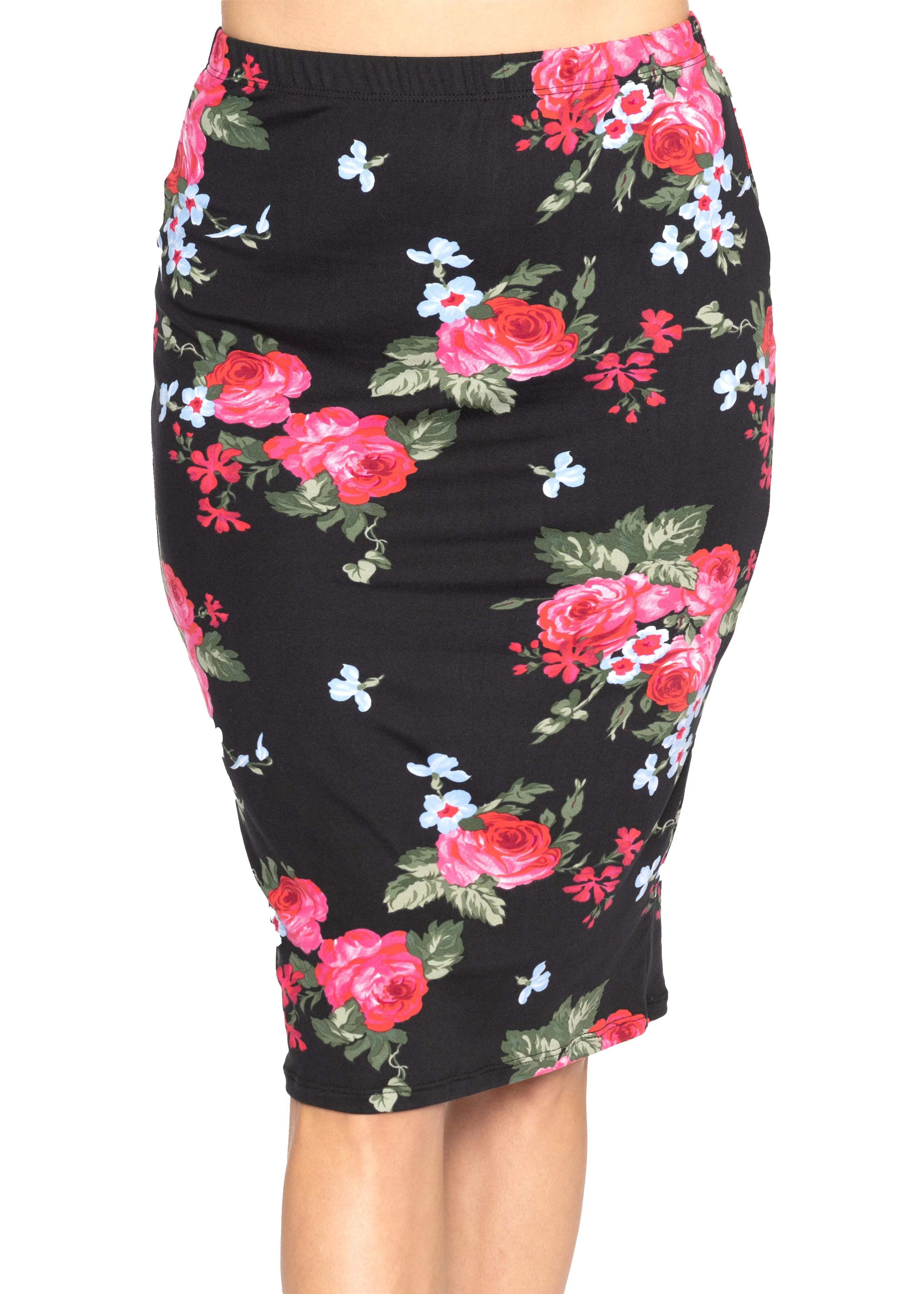 Women’s Comfortable Soft Stretch MIDI Skirt