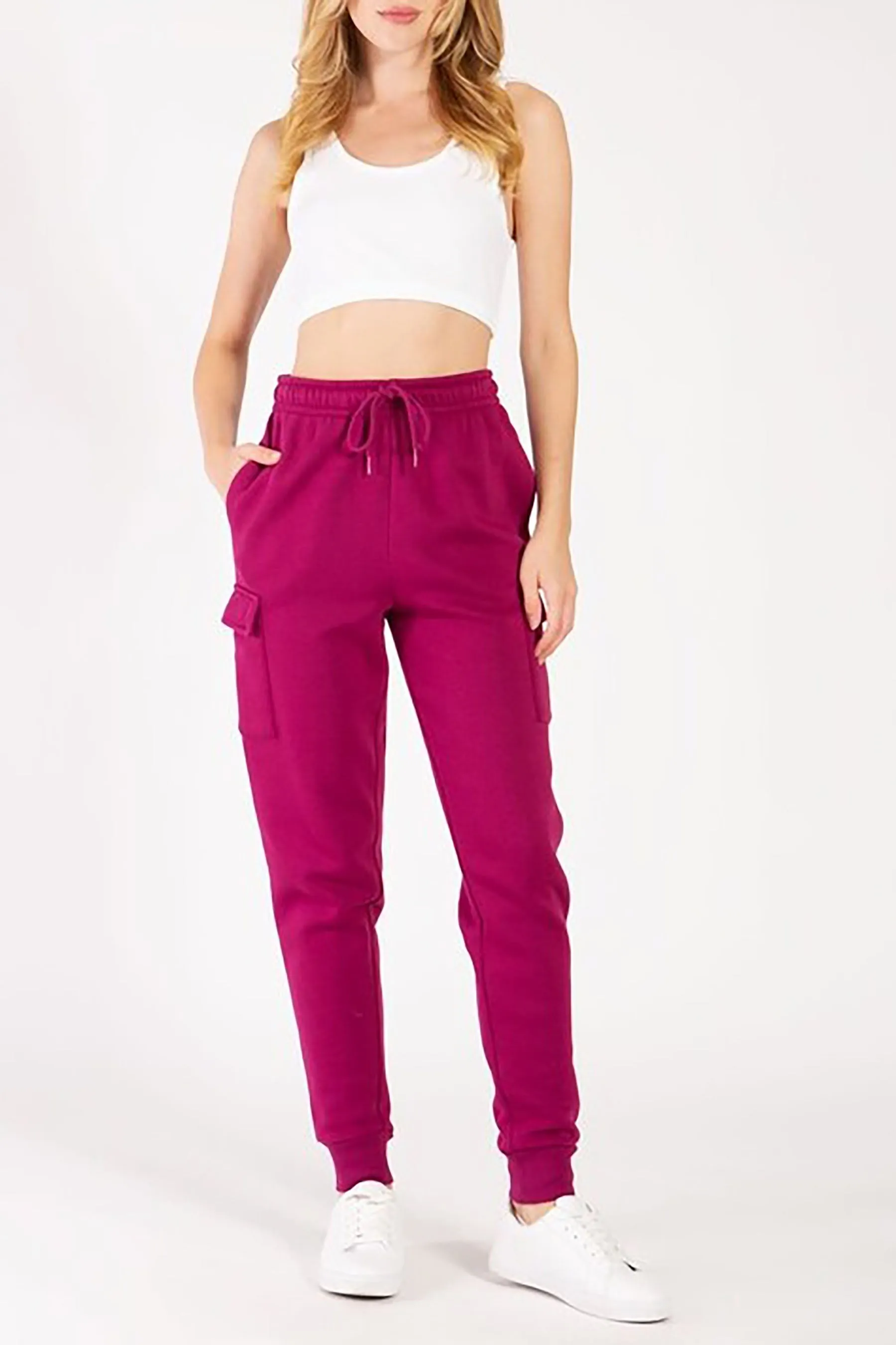 Women's Fleece Cargo Jogger Sweatpants