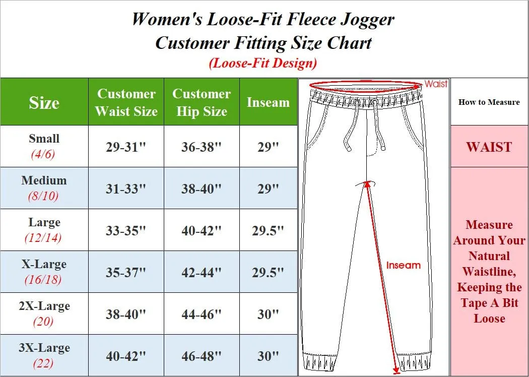 Women's Loose-Fit Fleece Sweatpants w/Zipper Pockets