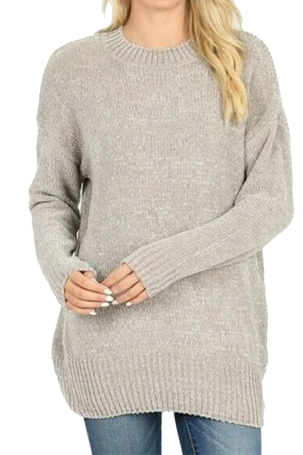 Womens Plus Chenille Oversized Cozy Sweater Top-Top Seller-