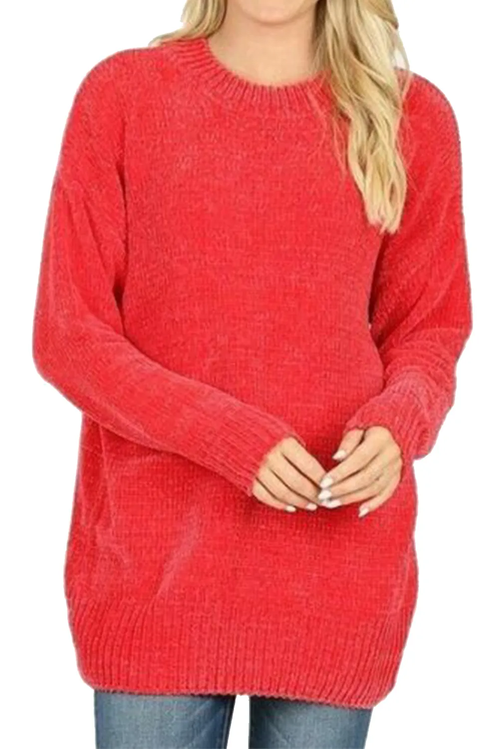 Womens Plus Chenille Oversized Cozy Sweater Top-Top Seller-