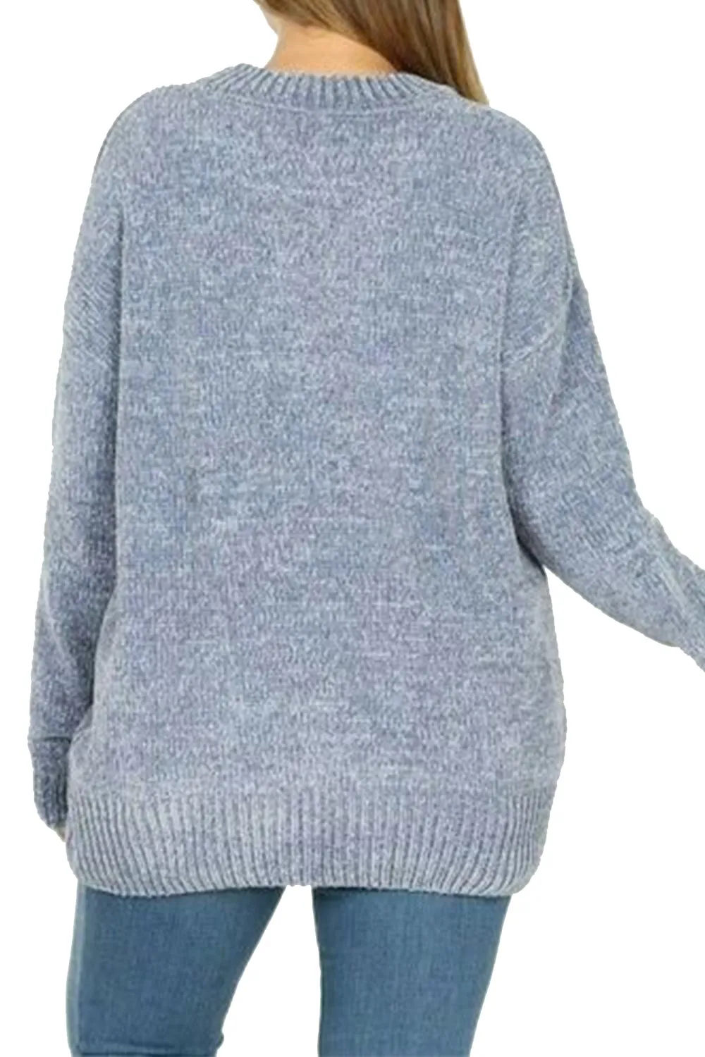 Womens Plus Chenille Oversized Cozy Sweater Top-Top Seller-