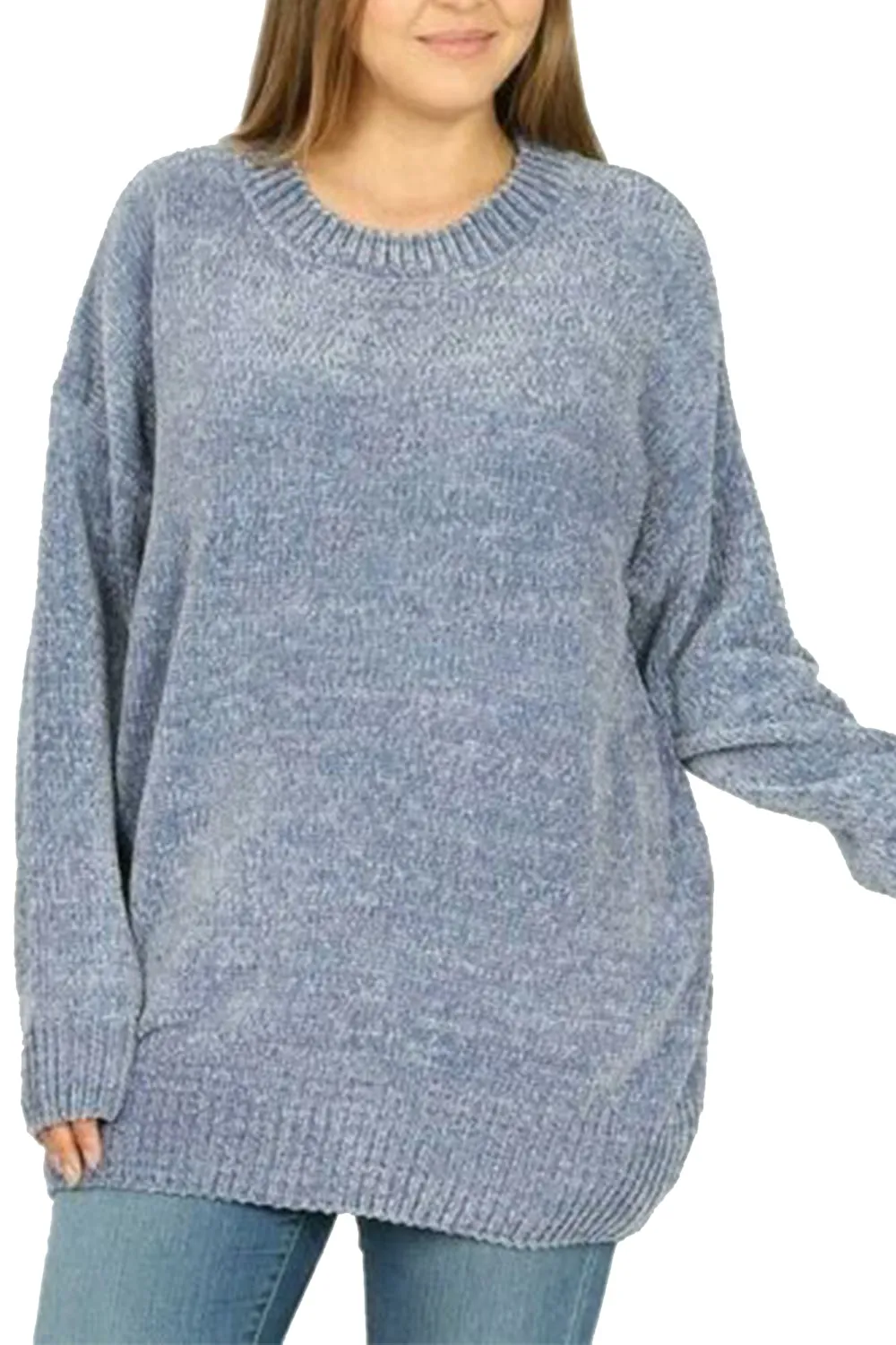 Womens Plus Chenille Oversized Cozy Sweater Top-Top Seller-