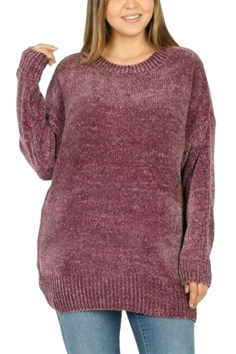 Womens Plus Chenille Oversized Cozy Sweater Top-Top Seller-