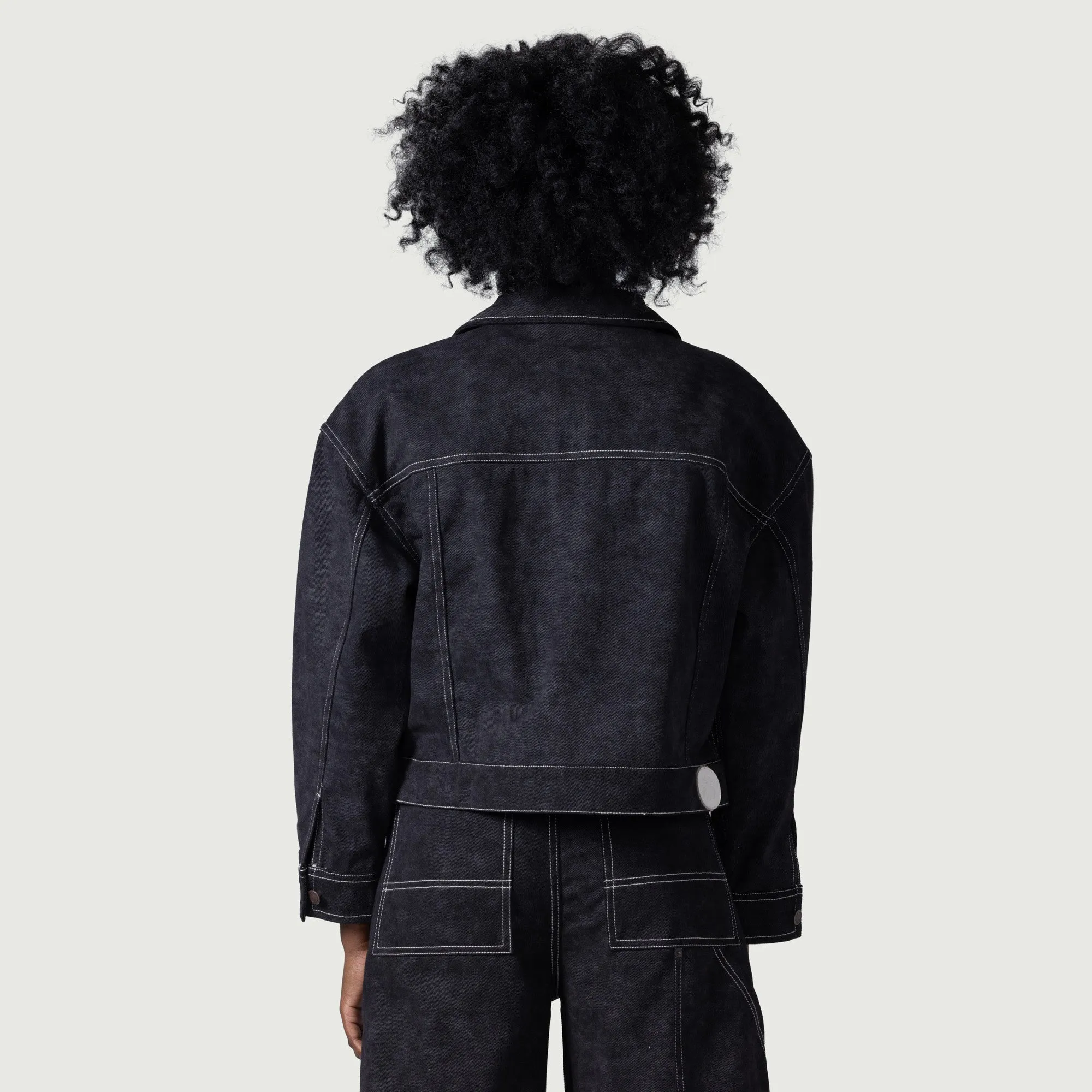 Womens Washed Carpenter Jacket - Black