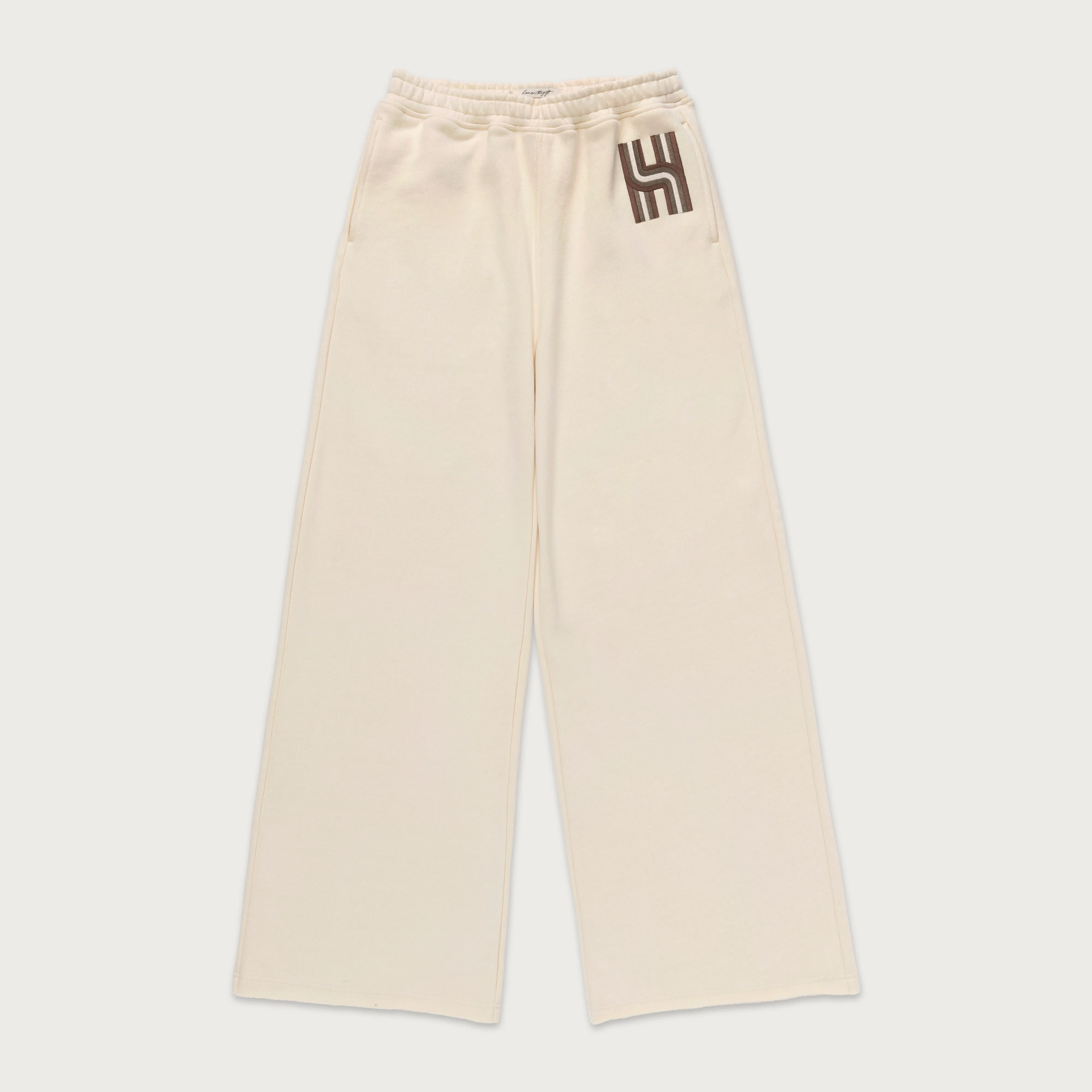 Womens Wide Leg Sweat Pant - Cream