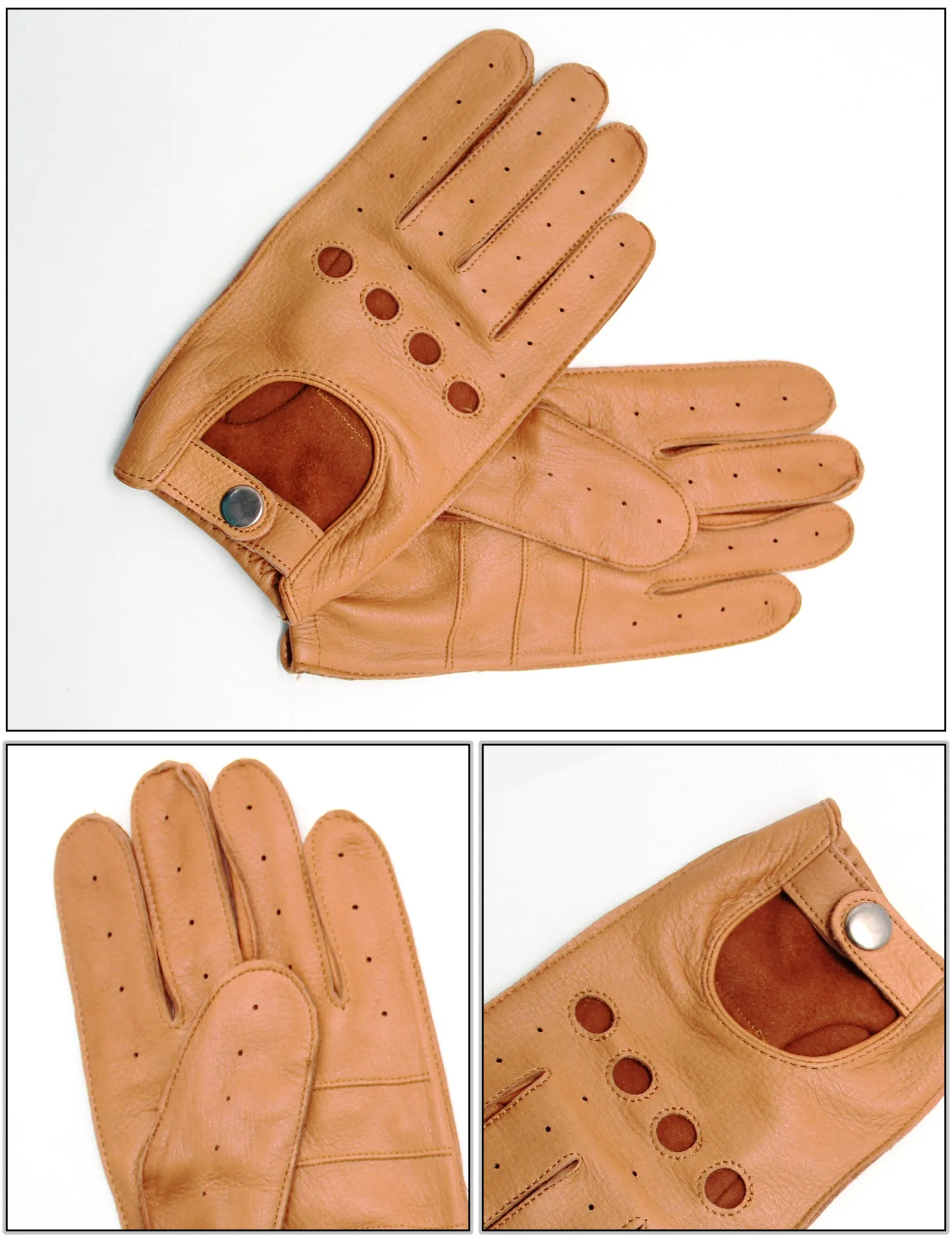 YISEVEN Men's Deerskin Leather Driving Gloves